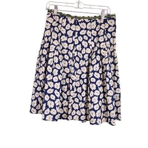 Sundance Blue & Cream Lined A-line Floral Skirt, Sz 6
